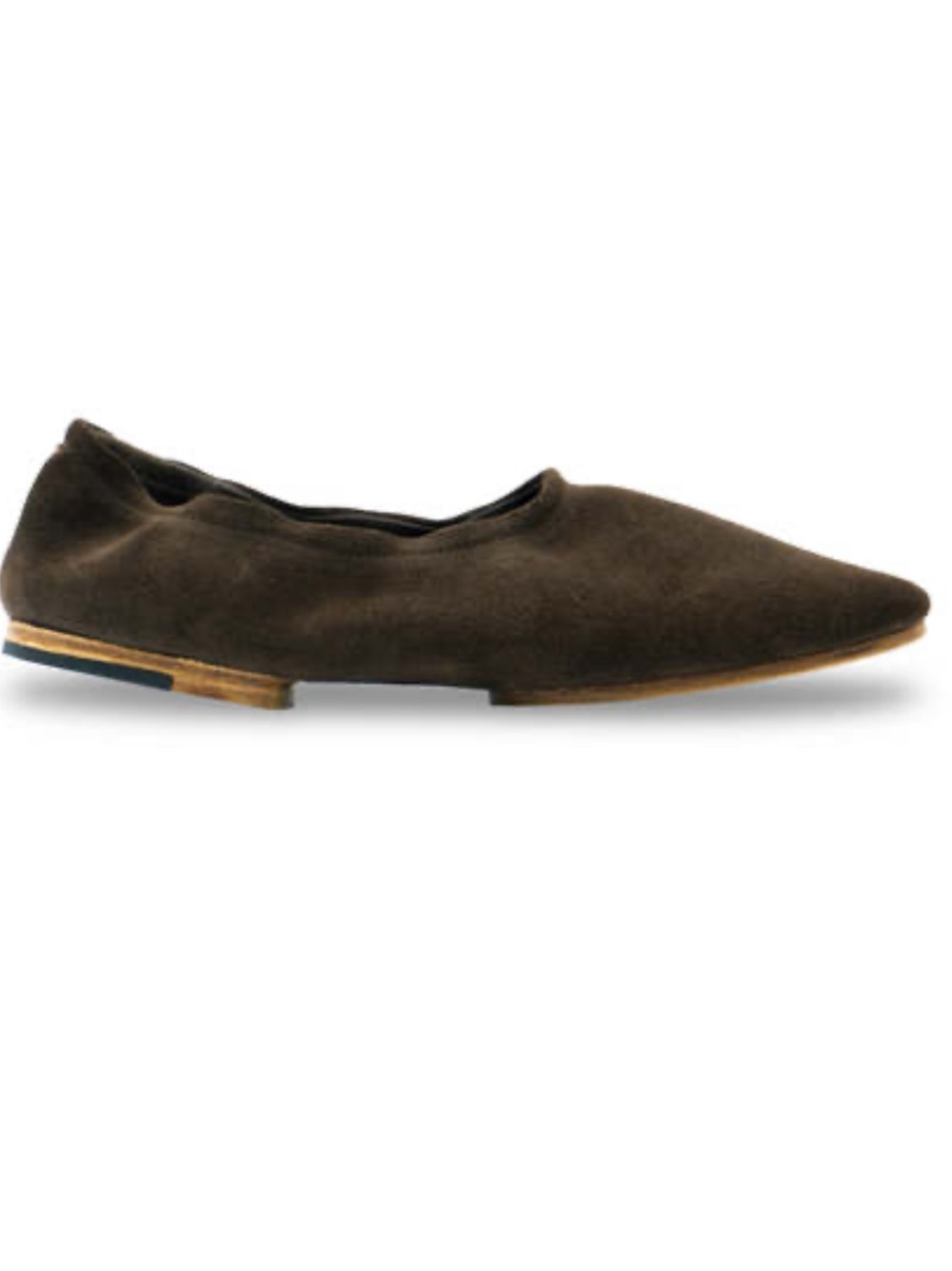 SAJA Women’s Pointed Toe Suede Ballet Flat - Brown sz 40 fit like 39